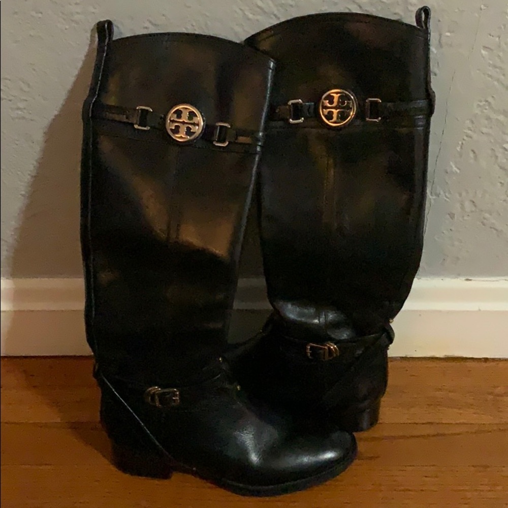 Black Leather Tory Burch Boots - Picture 2 of 5